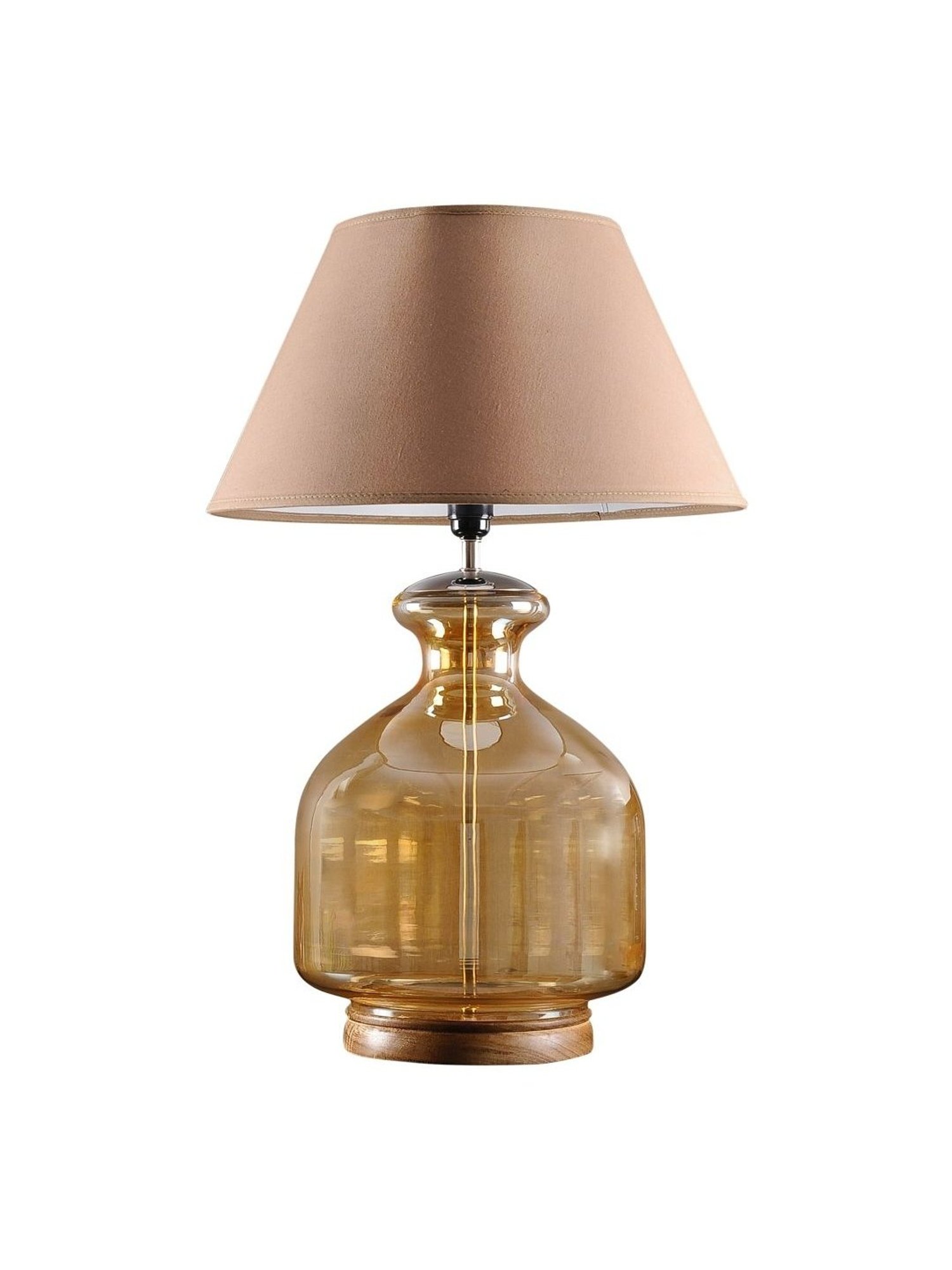 Kapoor Lamp Shades Amber & Pink Glass Alper Luster Cotton Shade Table Lamp