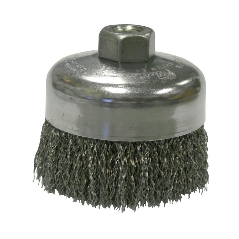 Weiler 14026 5/8 - 11 UNC Arbor .014 in. Steel Crimped 4 in. Wire Cup Brush