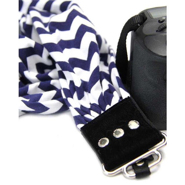 Chevron Navy Scarf Collection Camera Strap