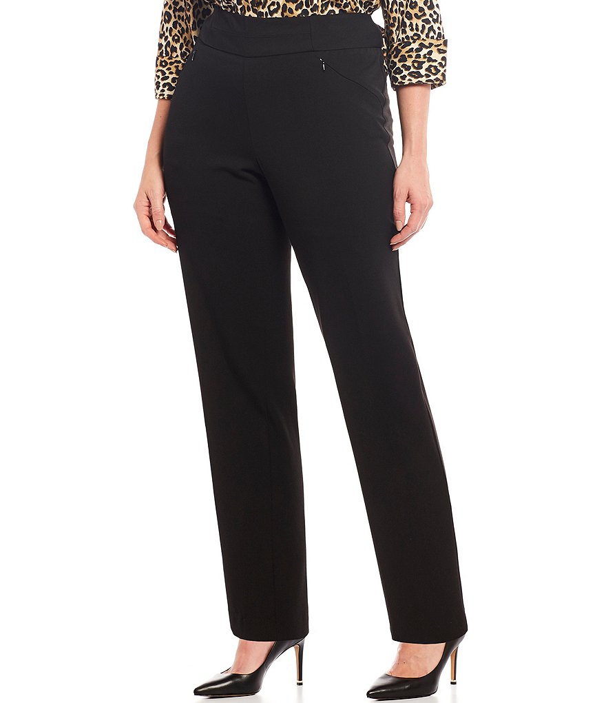 Investments Plus Size the PARK AVE fit Pull-On Straight Leg Pant with Pockets