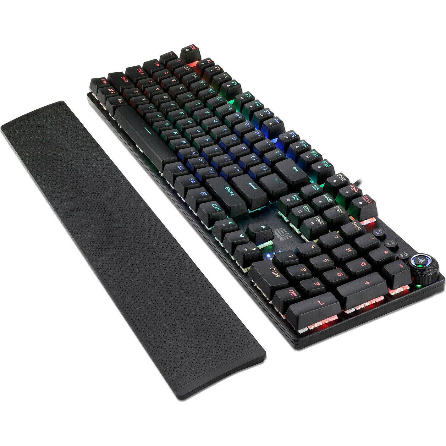 Adesso RGB Programmable Mechanical Gaming Keyboard with Detachable Magnetic Palm
