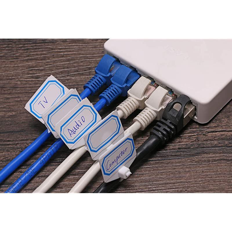5 Colors Write on Ethernet Wire Zip Ties Nylon Power Marking Label Self-Locking Wire Cable Mark Tags for Wire Marking and Organizing,25PCS