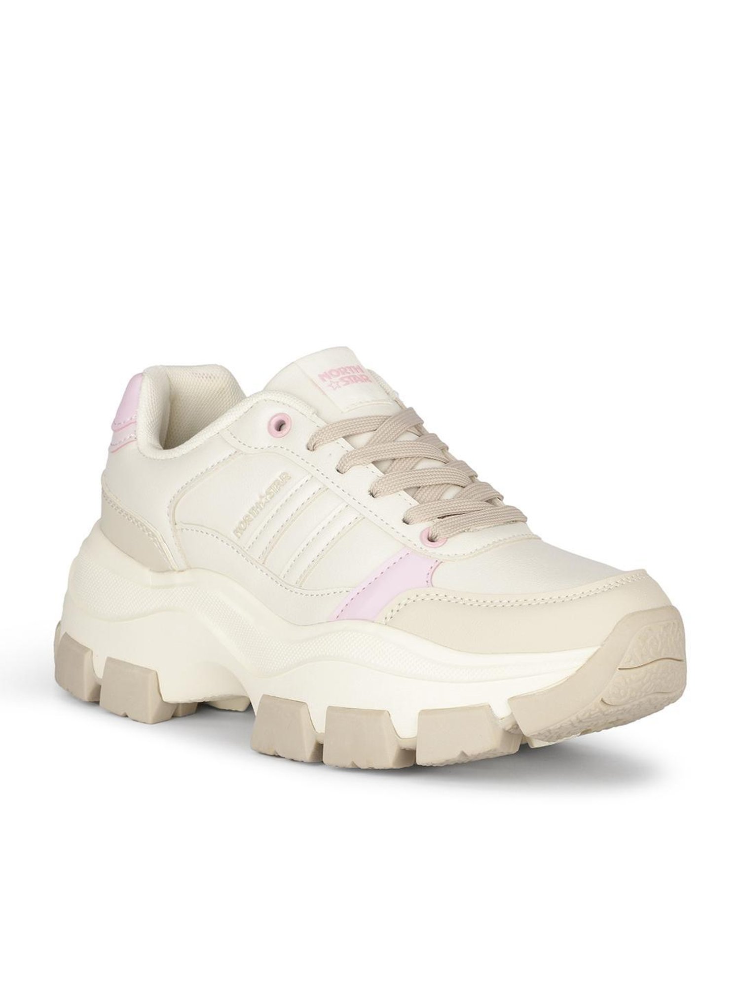 North Star by Bata Women's BOOR Beige Running Shoes