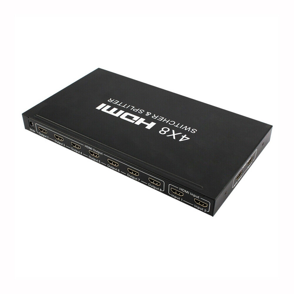 HDMI 4x8 Switch Splitter 4 In 8 Out 4Kx2K 1080P with Remote 4K