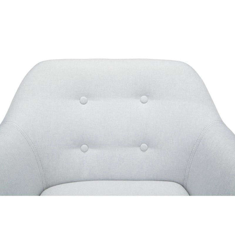 Set of 2 Tufted Fabric Mid-Century Modern Accent Chair with Arms Dining Chair Solid Beechwood Legs Light Gray - OFM