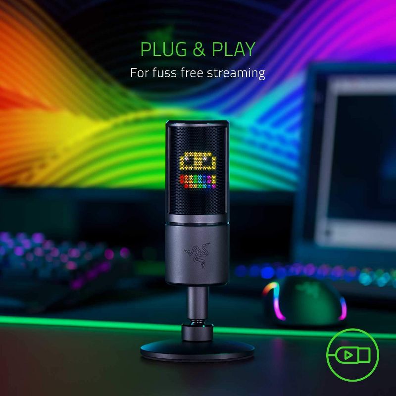 Razer Seiren Emote USB Microphone for Streaming - 8-bit Emoticon LED Display