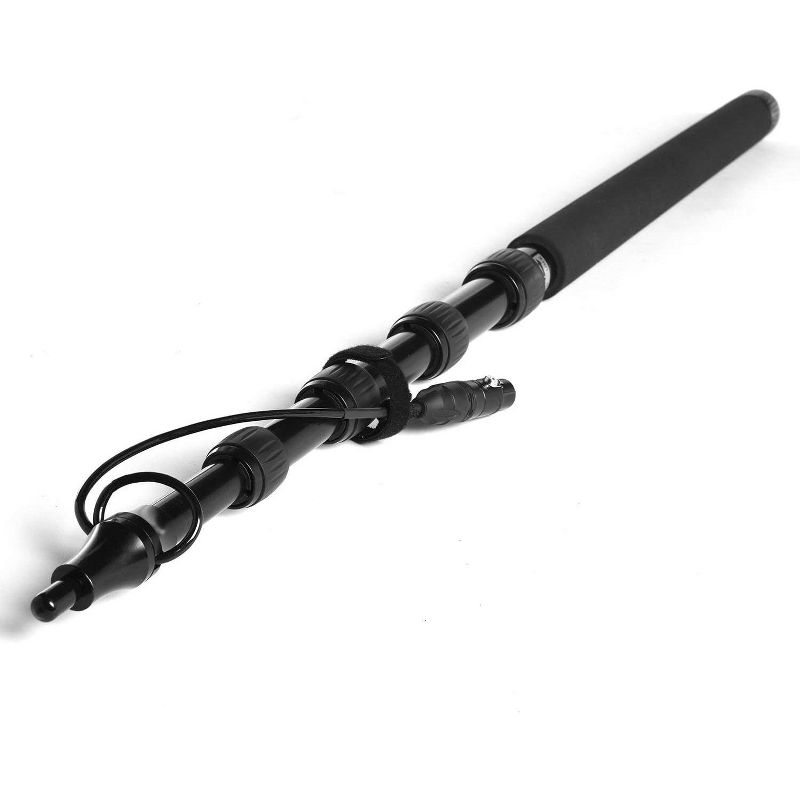LyxPro Portable Mic Boom Pole Arm 5 Section Stretchable Padded Handheld Telescopic Aluminum Adjustable with Built in Internal XLR Cable Shotgun Zoom Microphones, Fish Pole extends 2.4&rsquo; - 9.25&rsquo; MPL-20