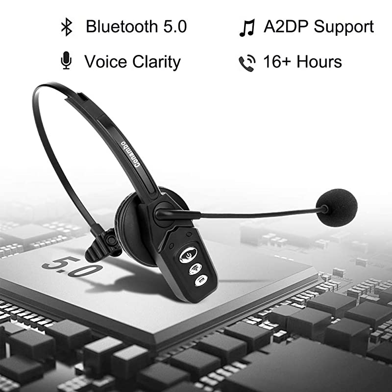 Headset V50 Pro Wireless Headset High Voice Clarity with Noise Canceling Mic for Cell Phone Trucker Engineers Business Home OfficeJBT800