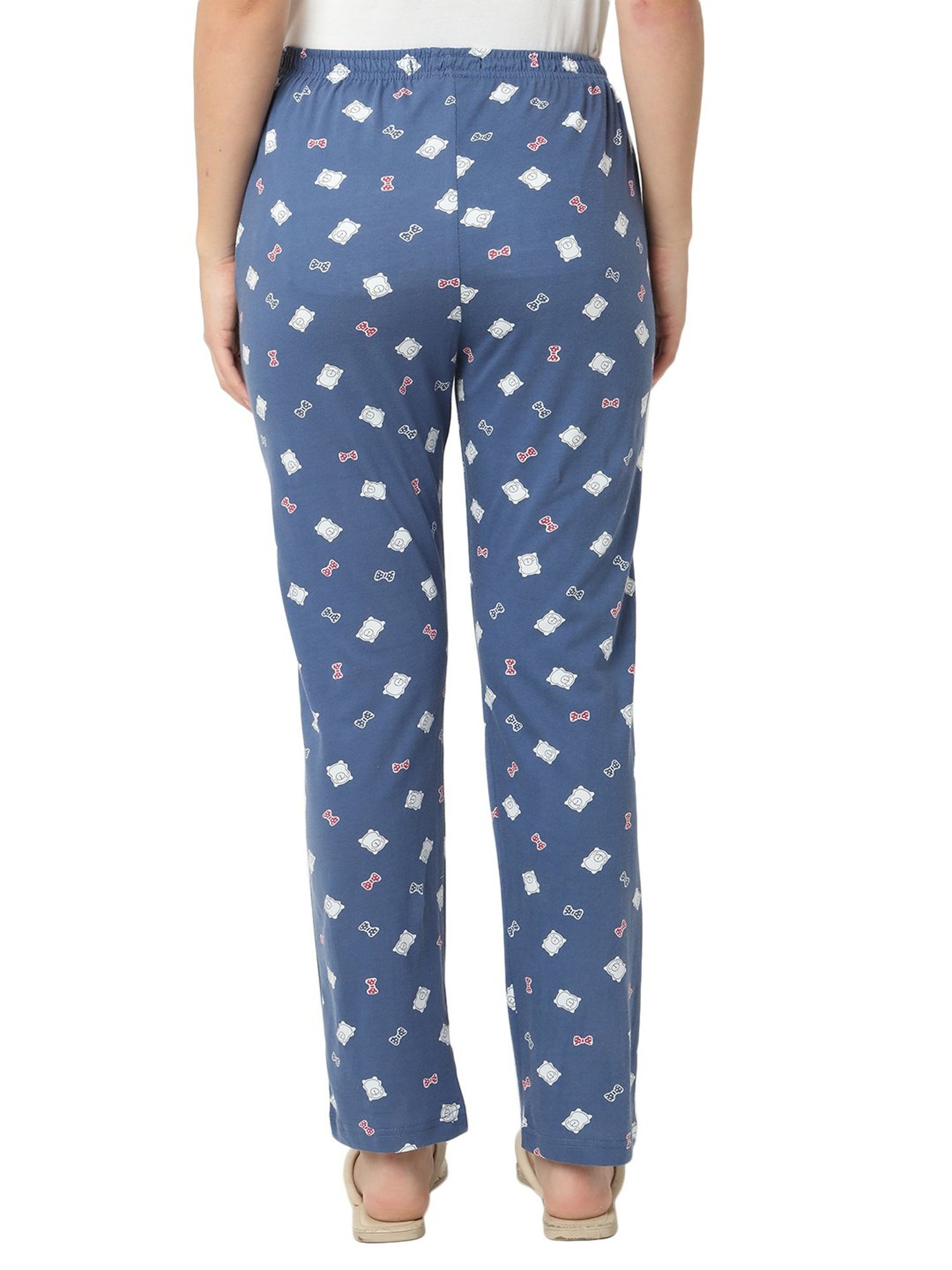 Smarty Pants Blue & White Cotton Printed Lounge Pants