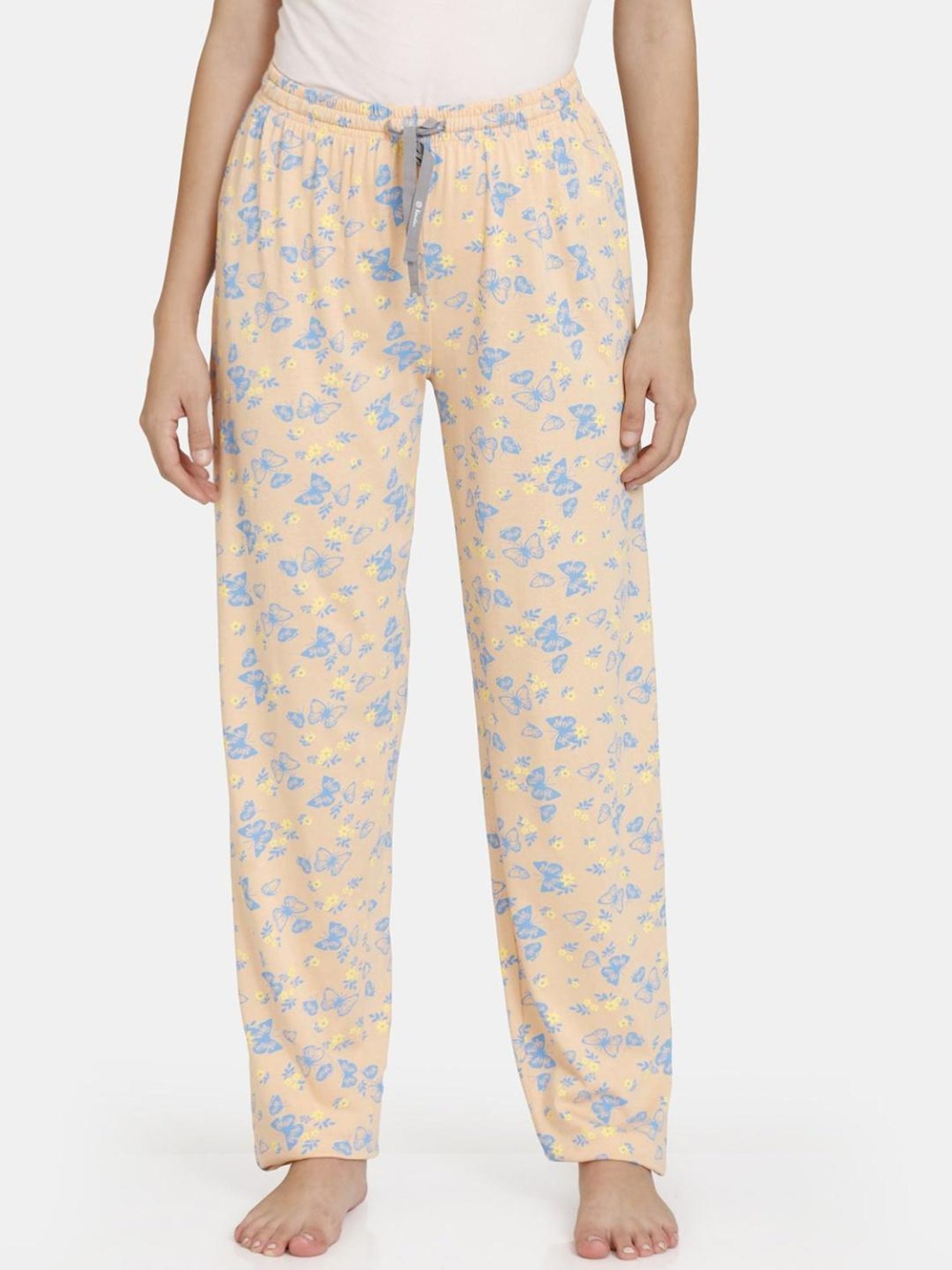Rosaline by Zivame Peach Printed Pajamas