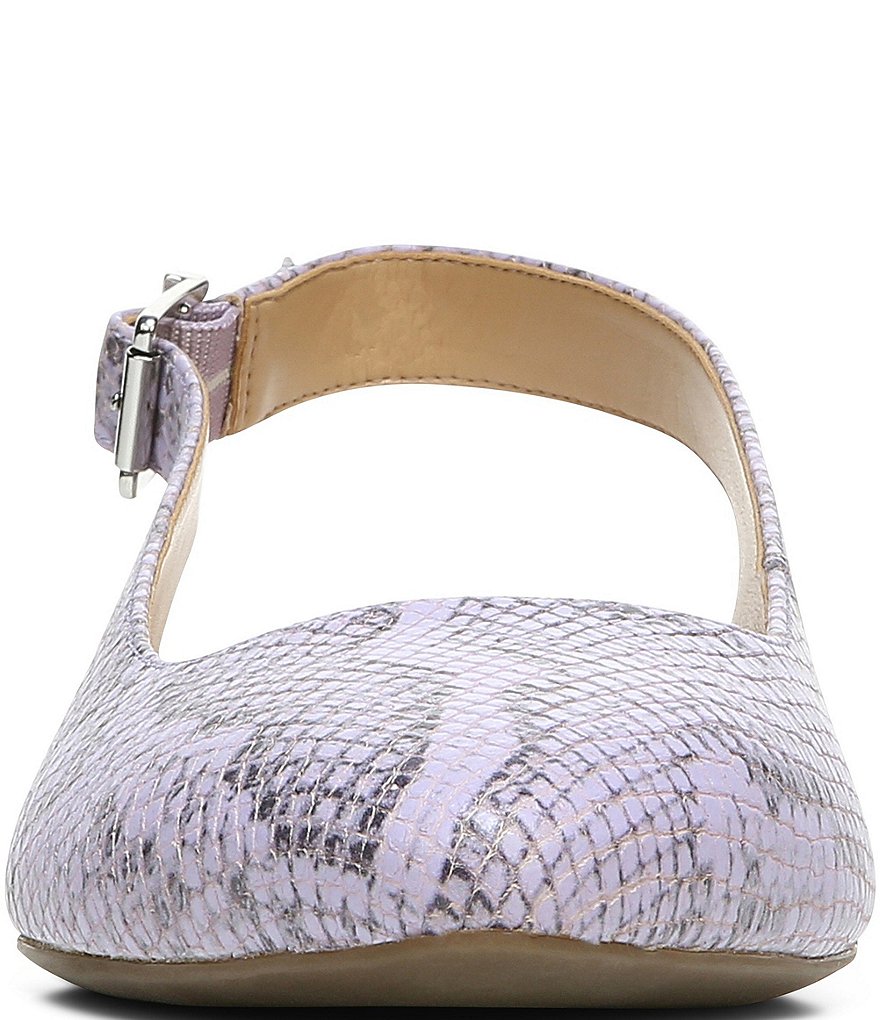 Vionic Jade Snake Print Leather Slingback Flats