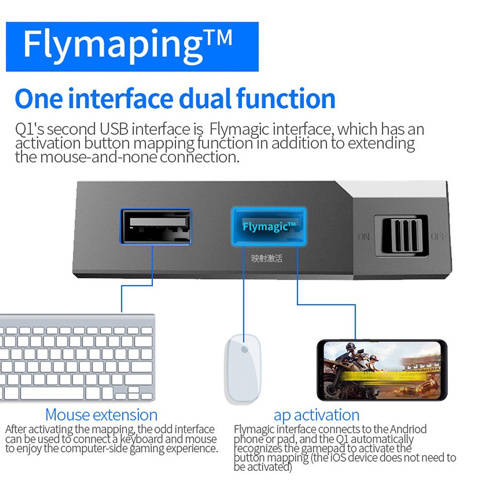 Global Version FDG Flydigi Ql Keyboard Mouse Converter for PUBG BT Mobile Game Converter for iOS Android Smartphones