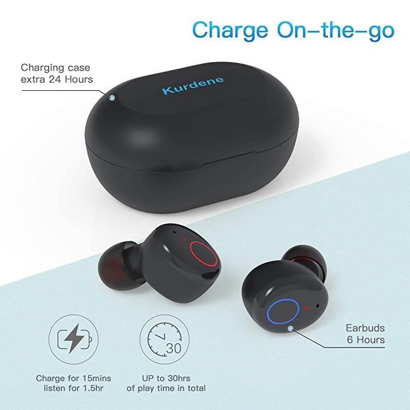 Wireless EarbudsBluetooth Earbuds with Charging Case Immersive Sounds IPX8 Waterproof Sport Mini Earphones Touch Control 24H Playtime Mic for iPhoneSamsungWindowsAndroidBlack