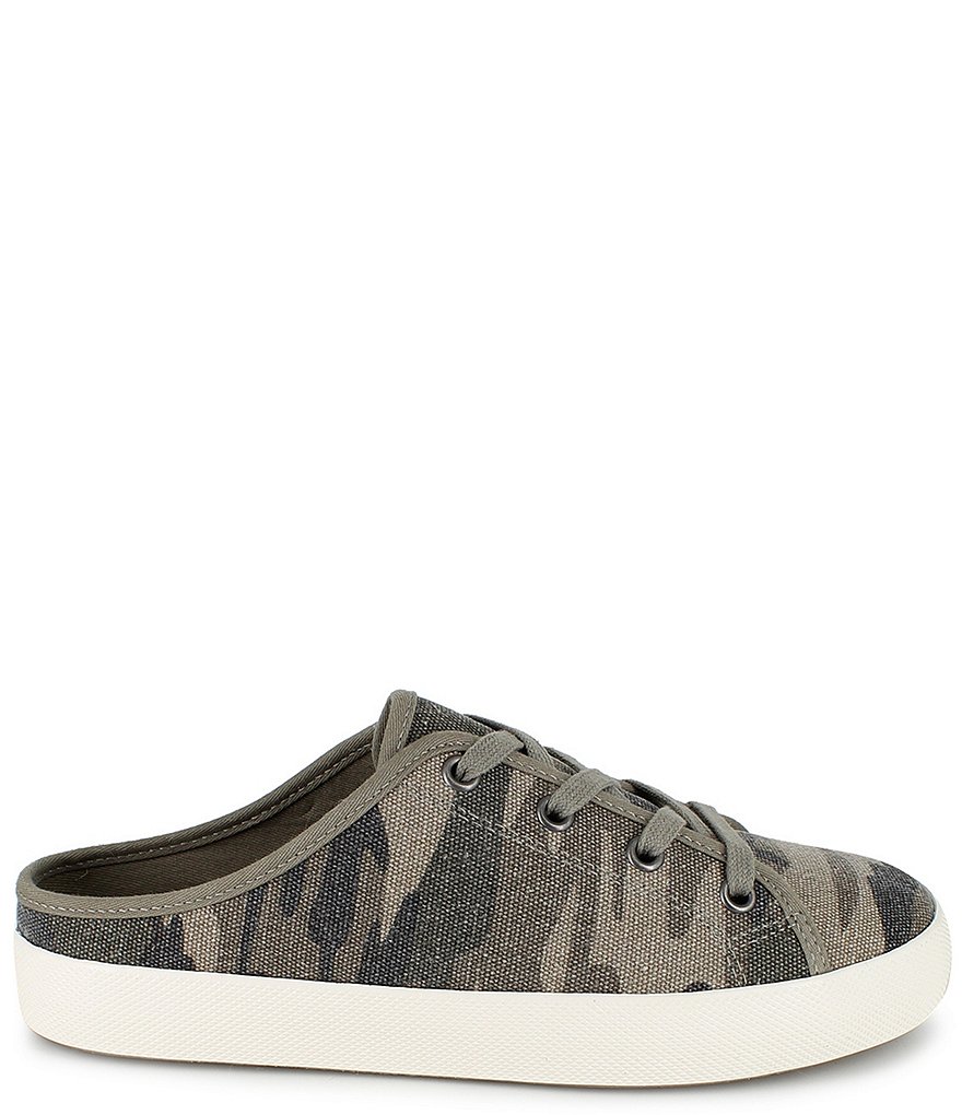 Splendid Arianna Camo Print Canvas Lace-Up Sneaker Mules