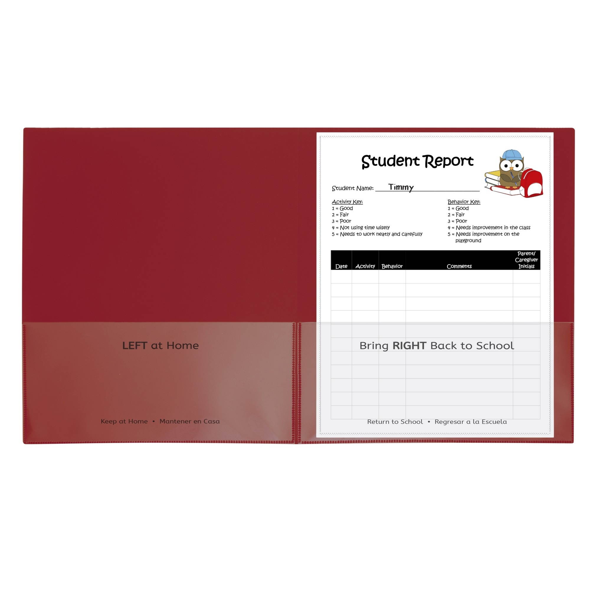 C-Line Classroom Connector Folders 9'x11-3/4" 25/BX Red 32004