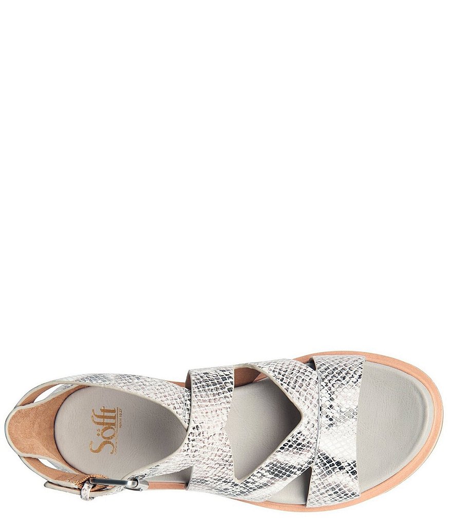 Sofft Mirabelle II Snake Print Leather Criss-Cross Sporty Sandals