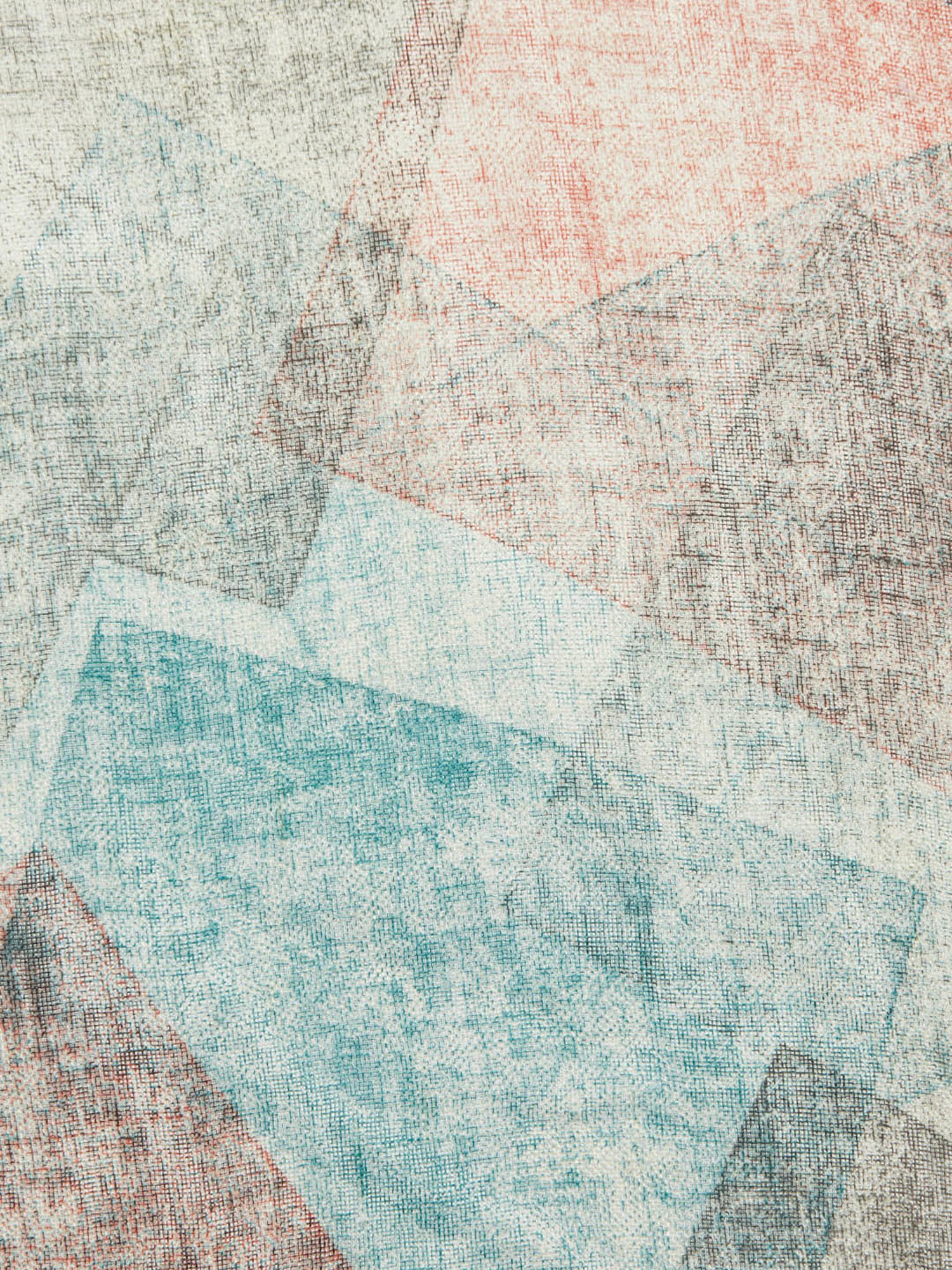 Fabindia Home Symphony Printed Blue Linen Long Door Curtain (9ft)