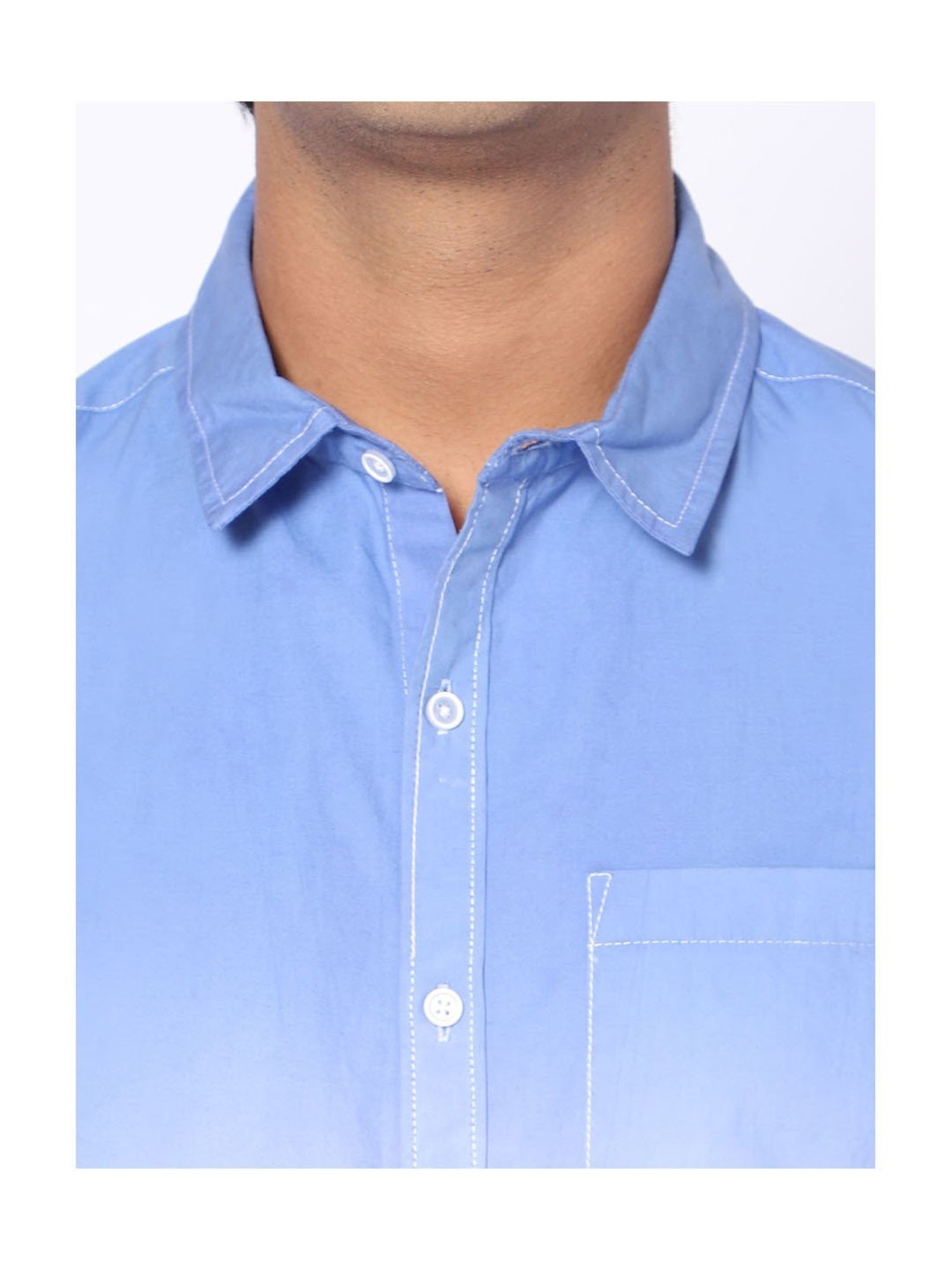 TeenTrums Boys White & Blue Tie & Dye Shirt