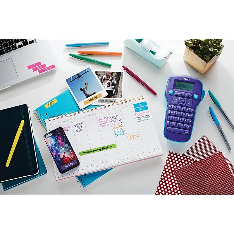 COLORPOP Authentic Label Maker Tape, 1/2" W x 10' L, Black Print on Silver Glitter, D1 Standard