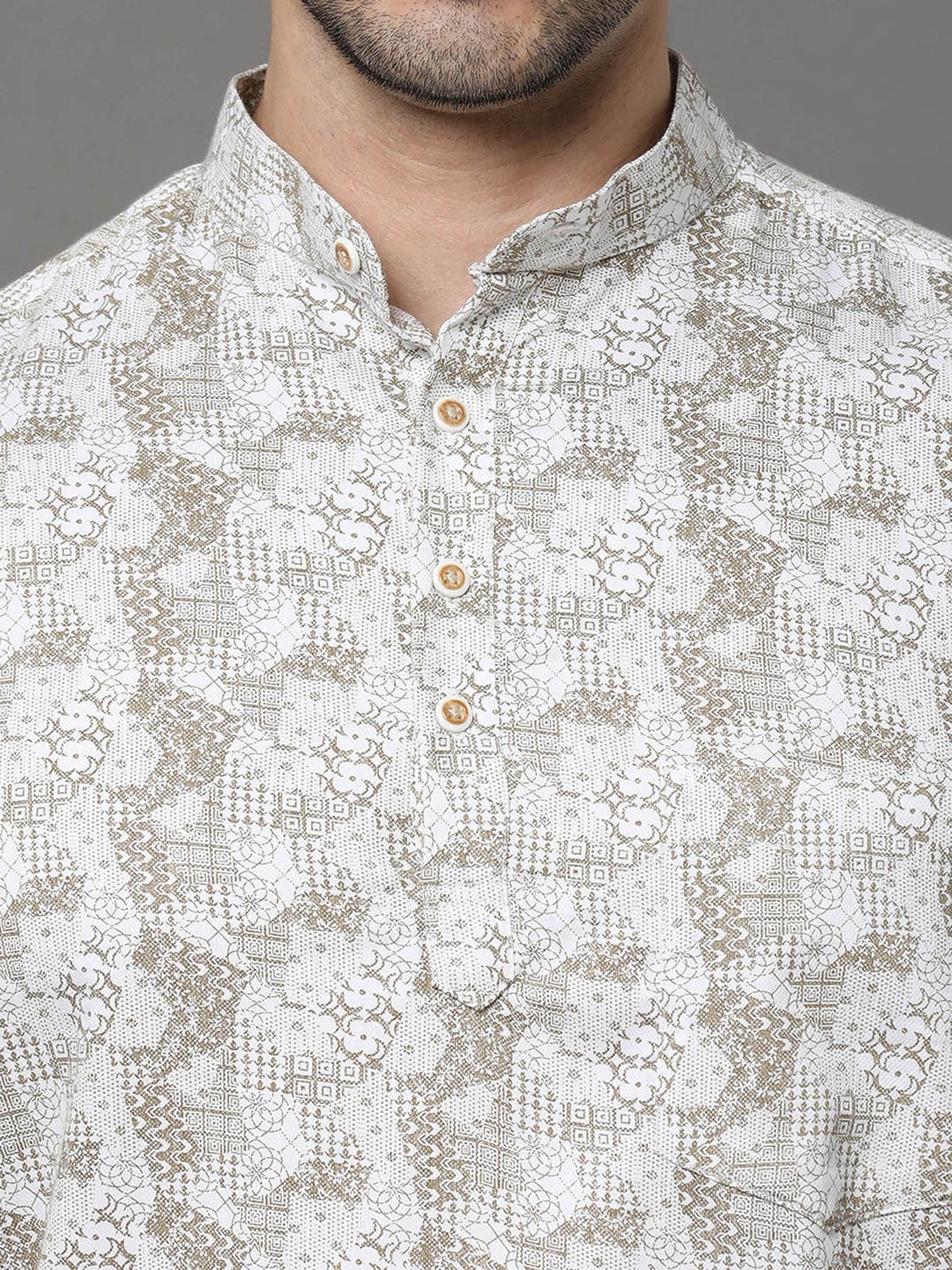 Manthan Red Full Sleeves Solid Kurta