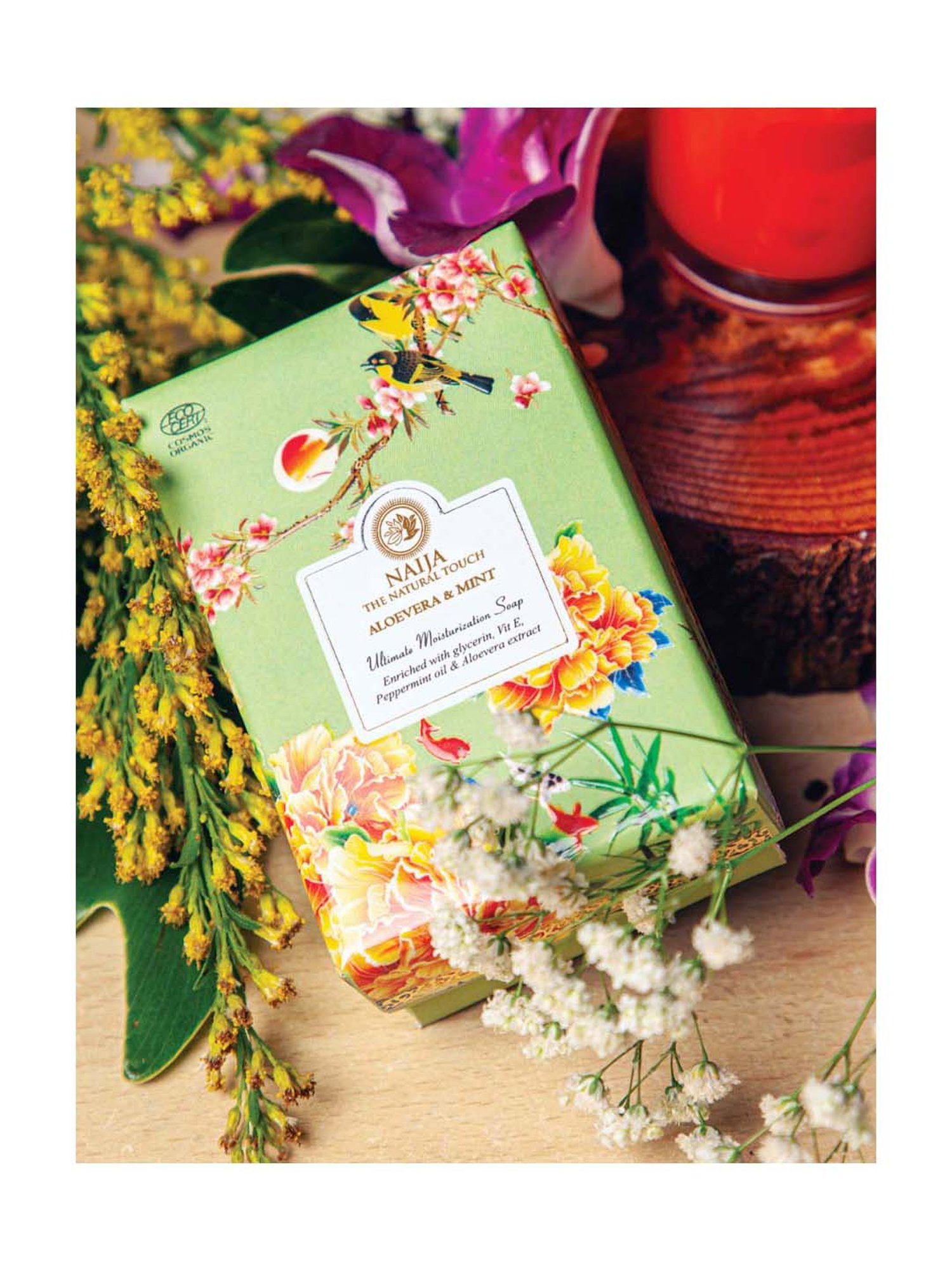 NAIJA Organic Aloe Vera and Mint Soap For Ultimate Moisturization - 100 gm