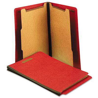 Universal Pressboard End Tab Folders Letter SixSection Bright Red 10/Box