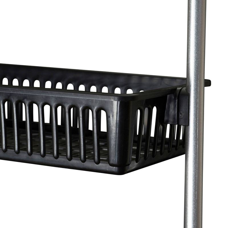 Household Essentials 6 Basket Over-the-Door Storage Rack Black