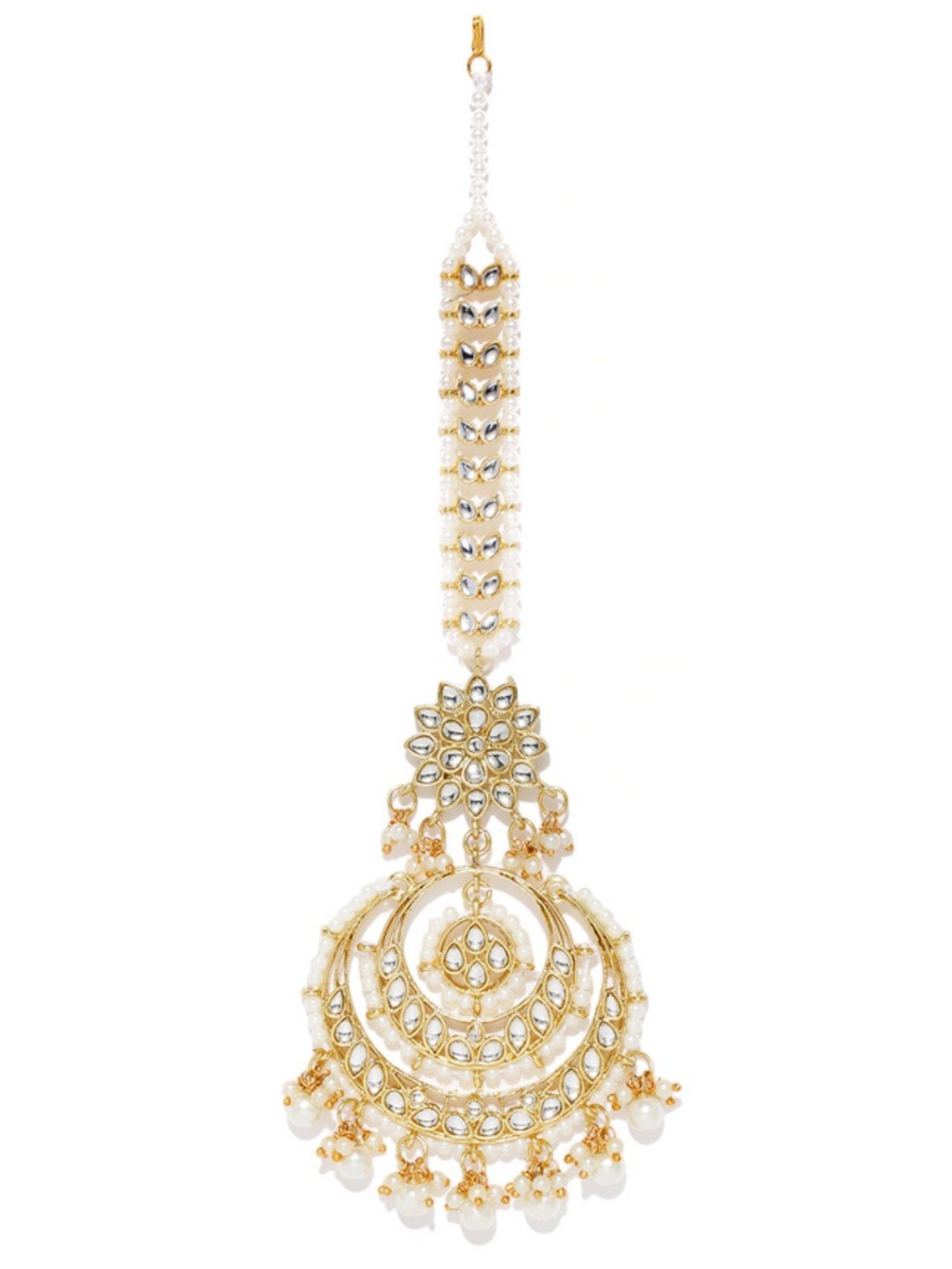 Oomph Gold Tone Kundan Wedding Maang Tikka