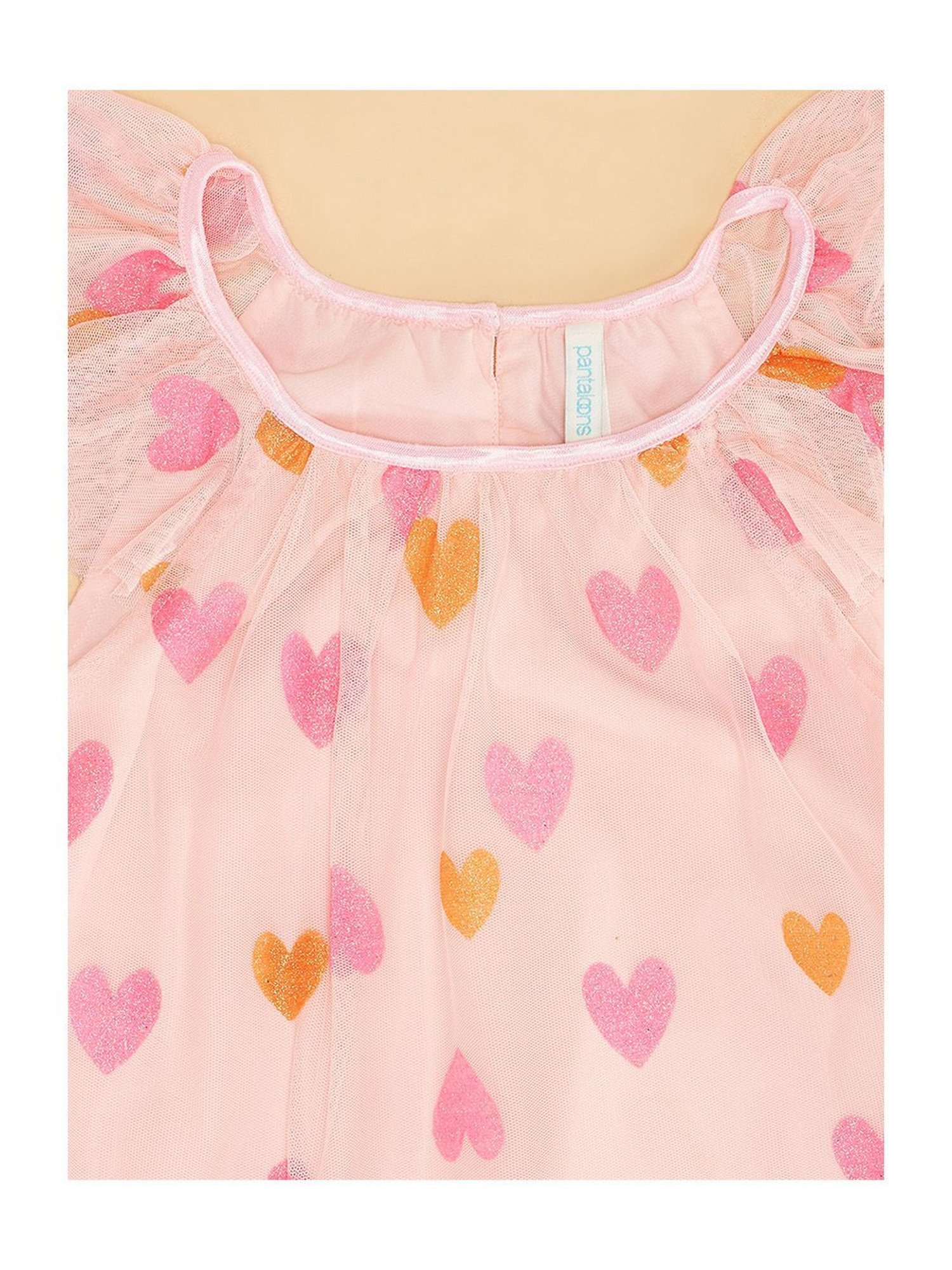 Pantaloons Junior Peach Printed Frock with Hairband