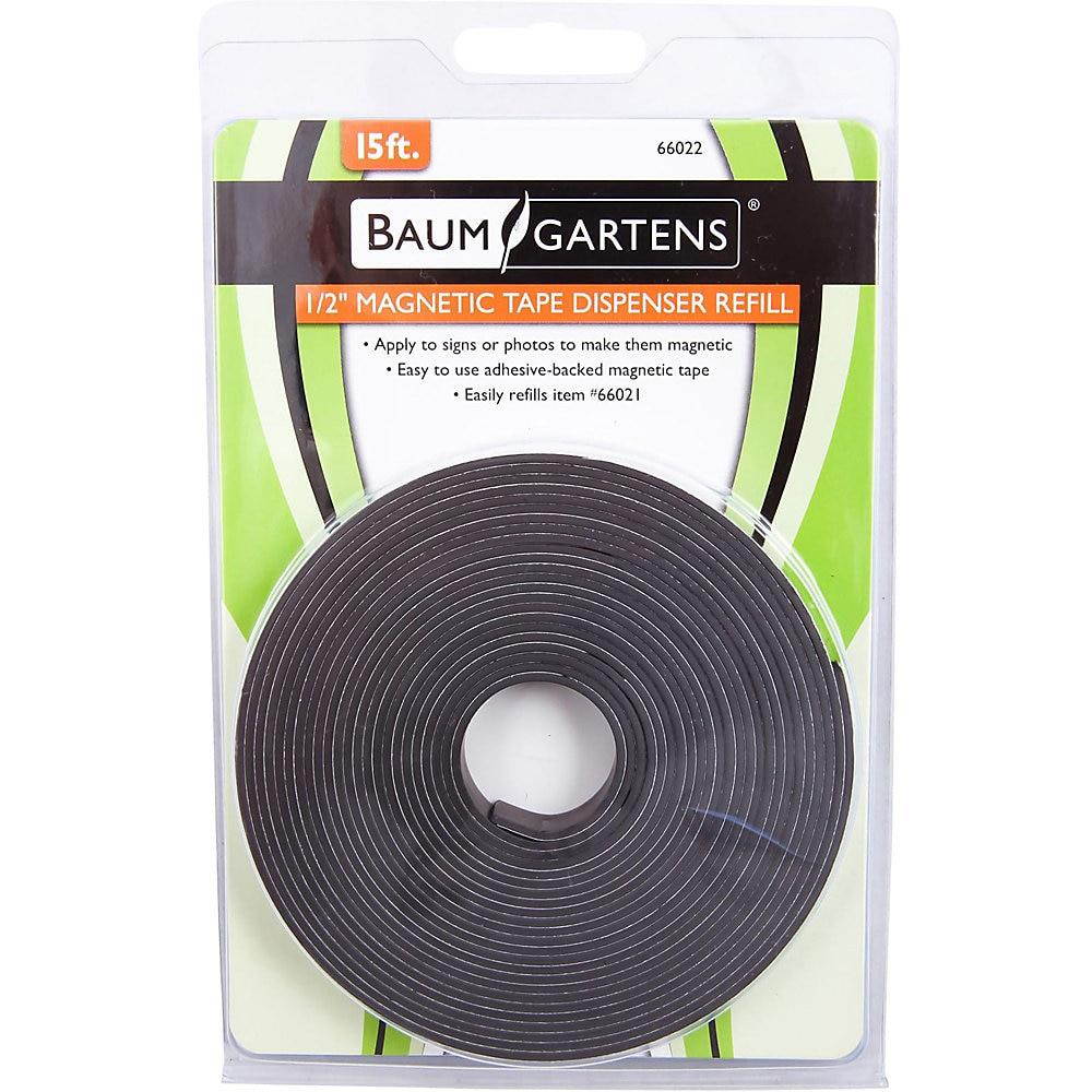 Baumgartens Magnetic Tape Refill, f/ Self-cut Dispenser, 1/2"x15', Black 66022