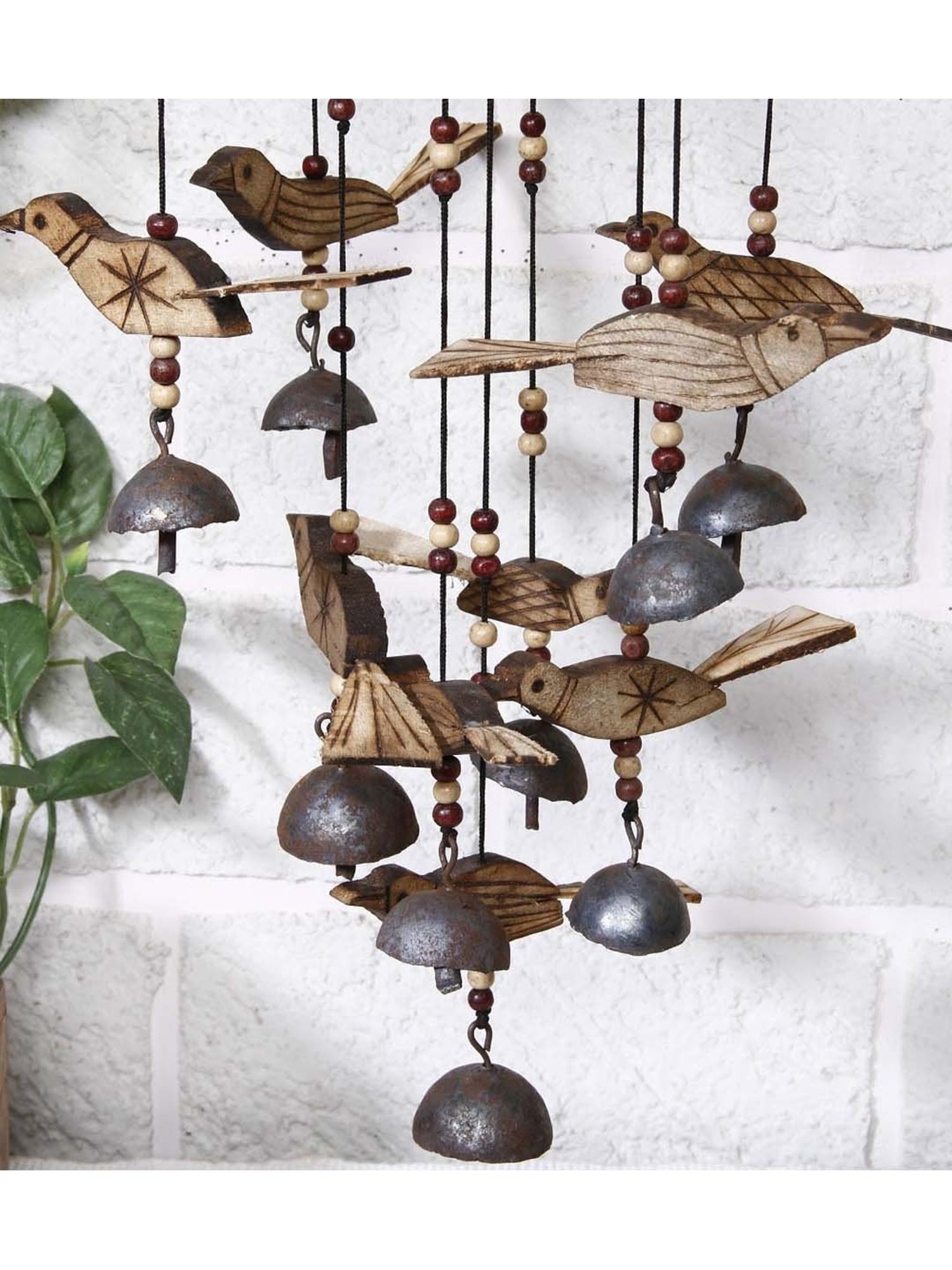 Unravel India Brown Bamboo Windchime - Set of 1