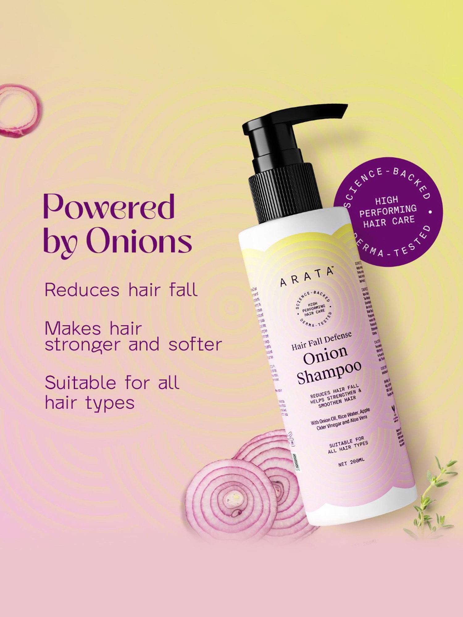 Arata Hair Fall Defense Onion Shampoo - 200 ml