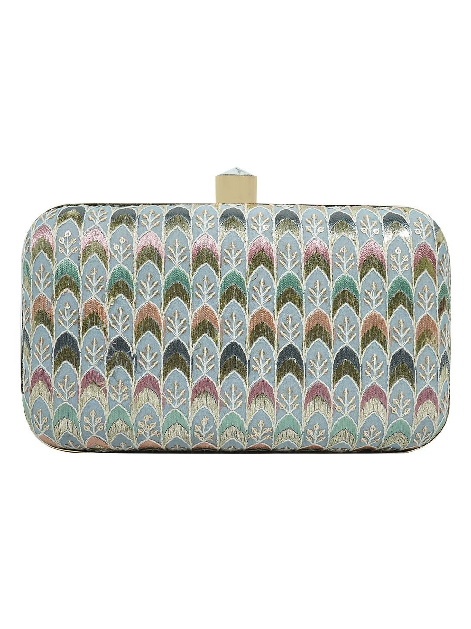 Horra Sky Blue Embellished Clutch
