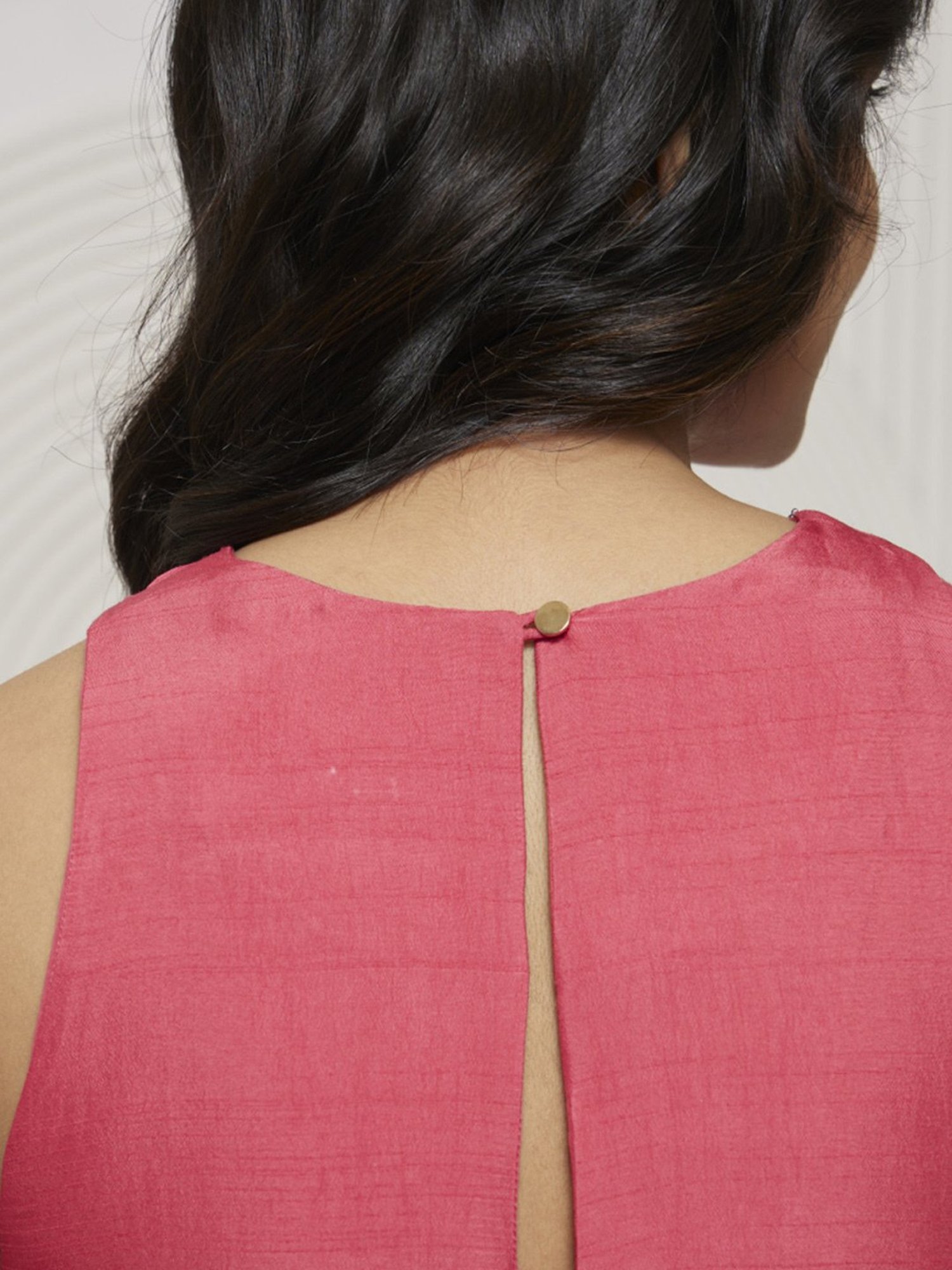 Artagai Tea Berry Pink Romancing Aari Incut Sleeve Maxi Dress