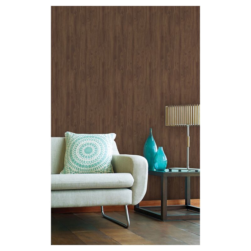Devine Color Textured Driftwood Peel & Stick Wallpaper Cocoa