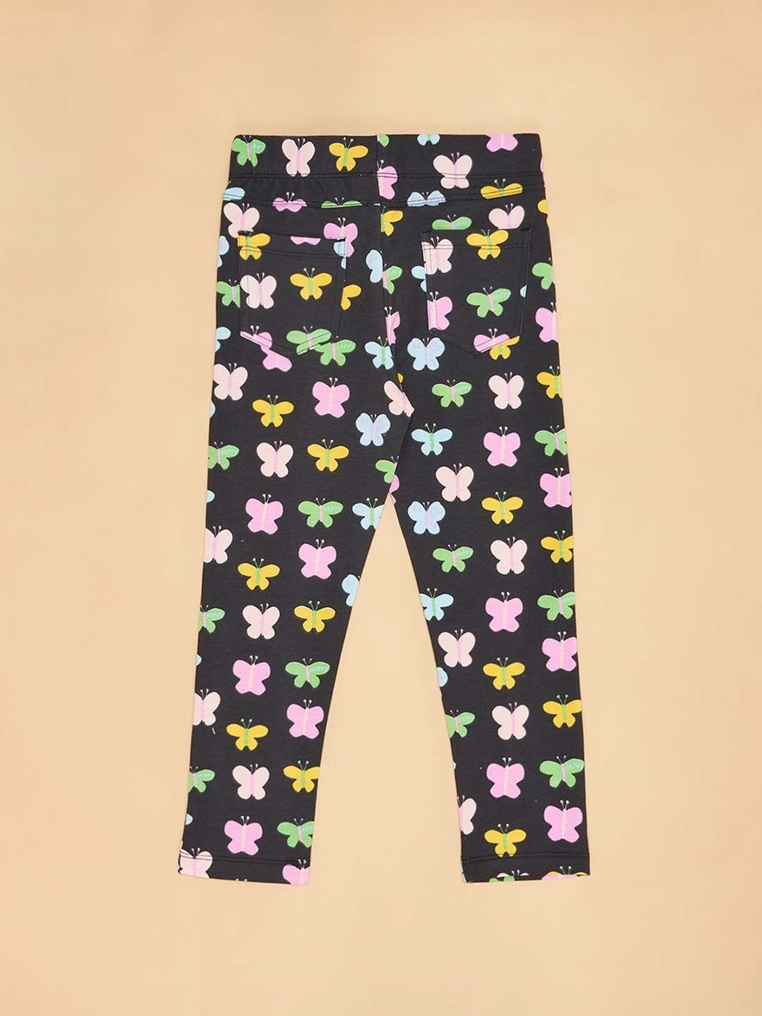 Pantaloons Junior Forest Black Printed Jeggings