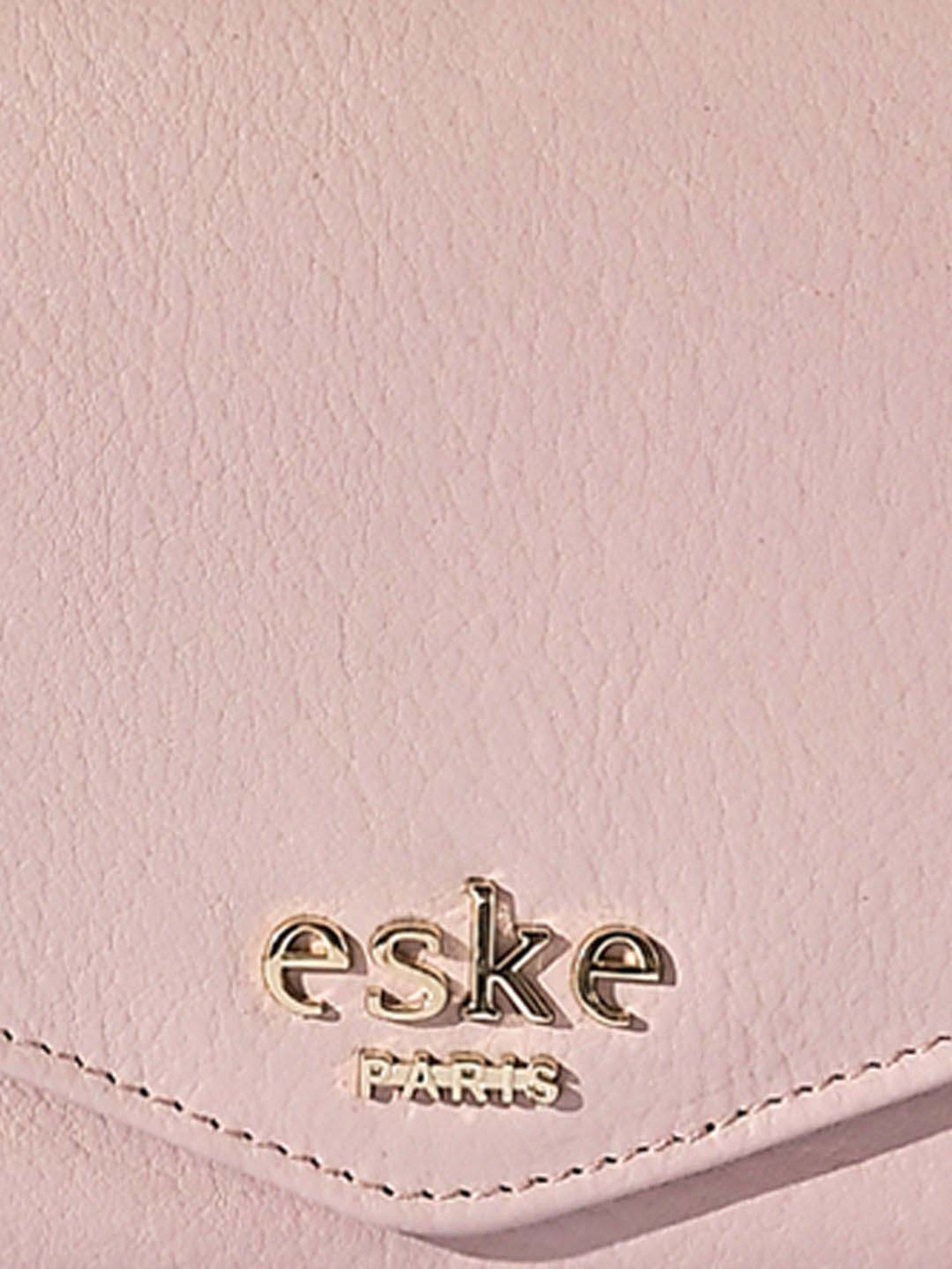 Eske Petra Pink Solid Tri-Fold Wallet for Women
