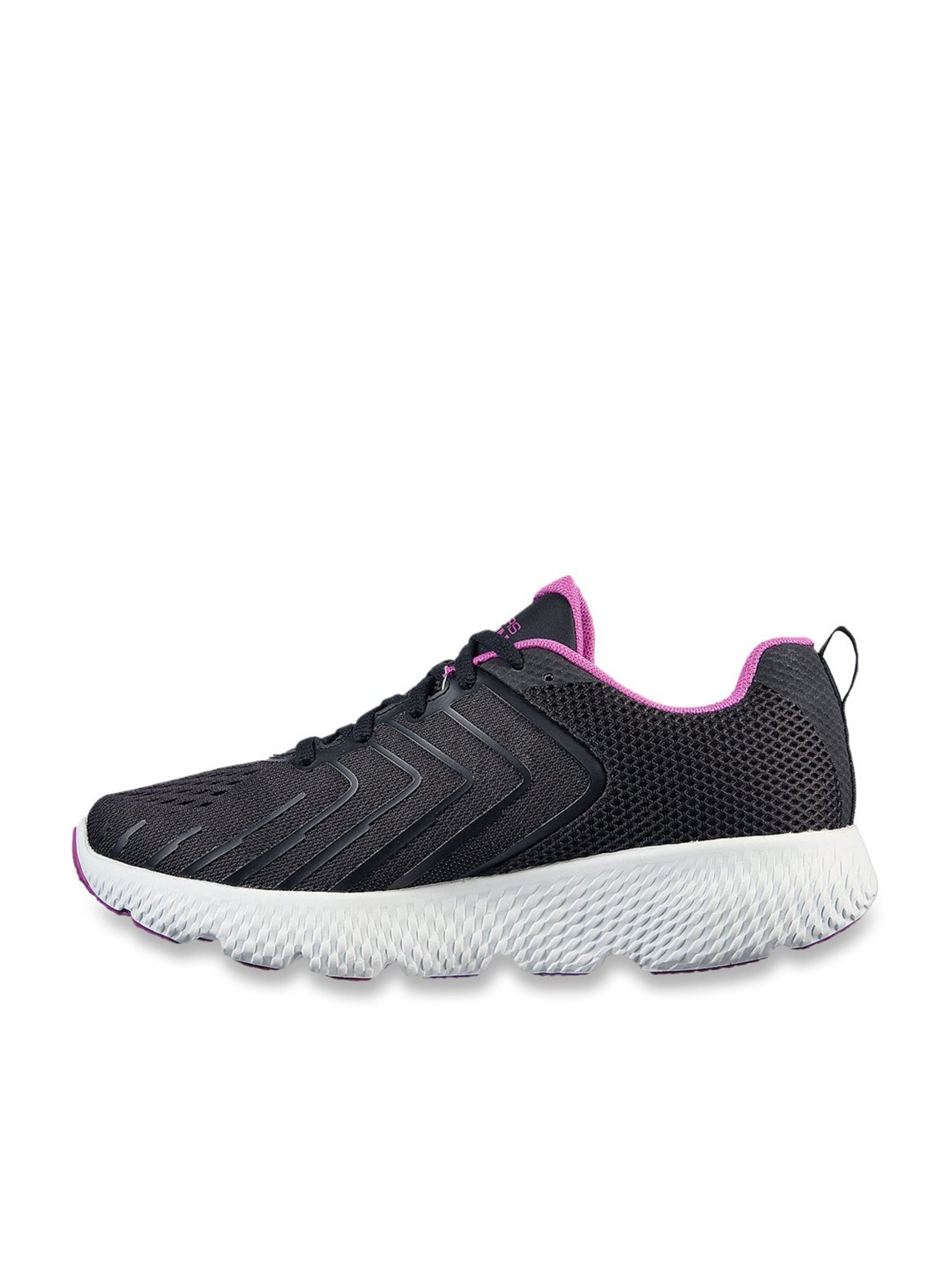 Skechers Women's POWER - FLEETZ Black Purple Sports Lace Up Shoe