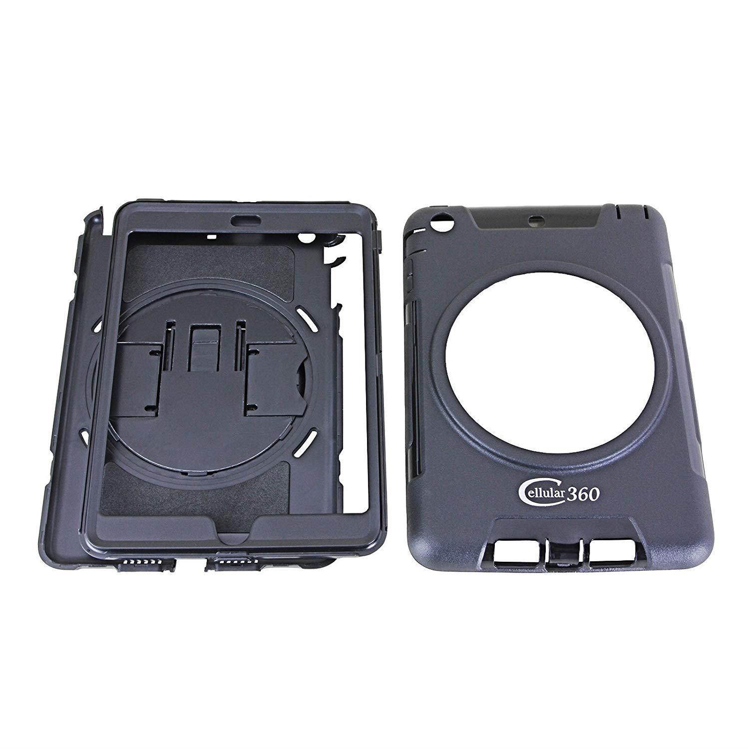 Cellular360 Shockproof Case with 360 Degree Swivel Stand and Handle for iPad Mini 1 iPad Mini 2 iPad Mini 3 (Black)
