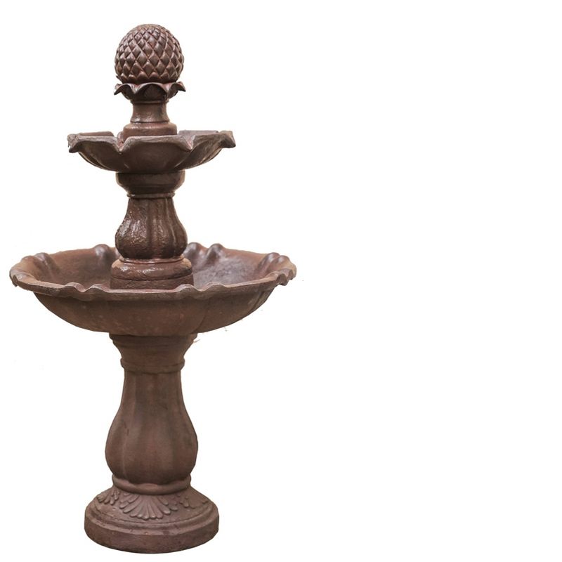 29" 3 Tier Freestanding Outdoor Waterfall Fountain Brown - XBrand