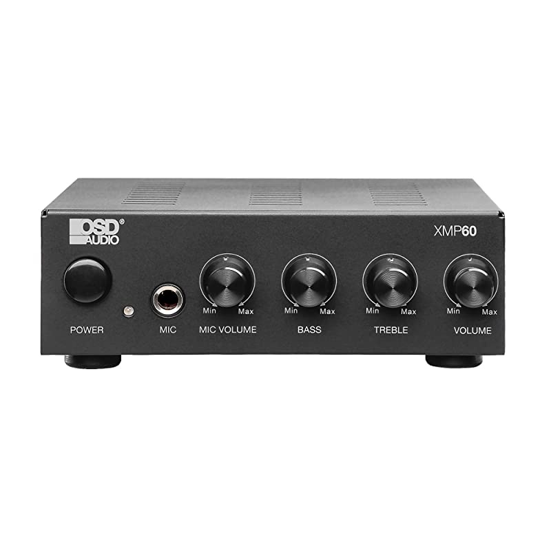 60W Stereo Amplifier w/Microphone - Class D, XMP60