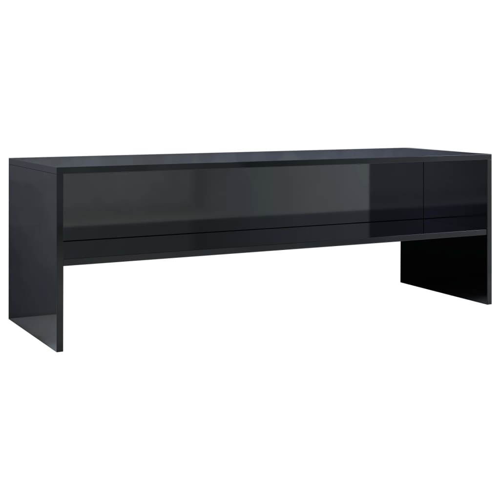 vidaXL TV Cabinet High Gloss Black Chipboard HiFi Unit Stereo Stand Lowboard