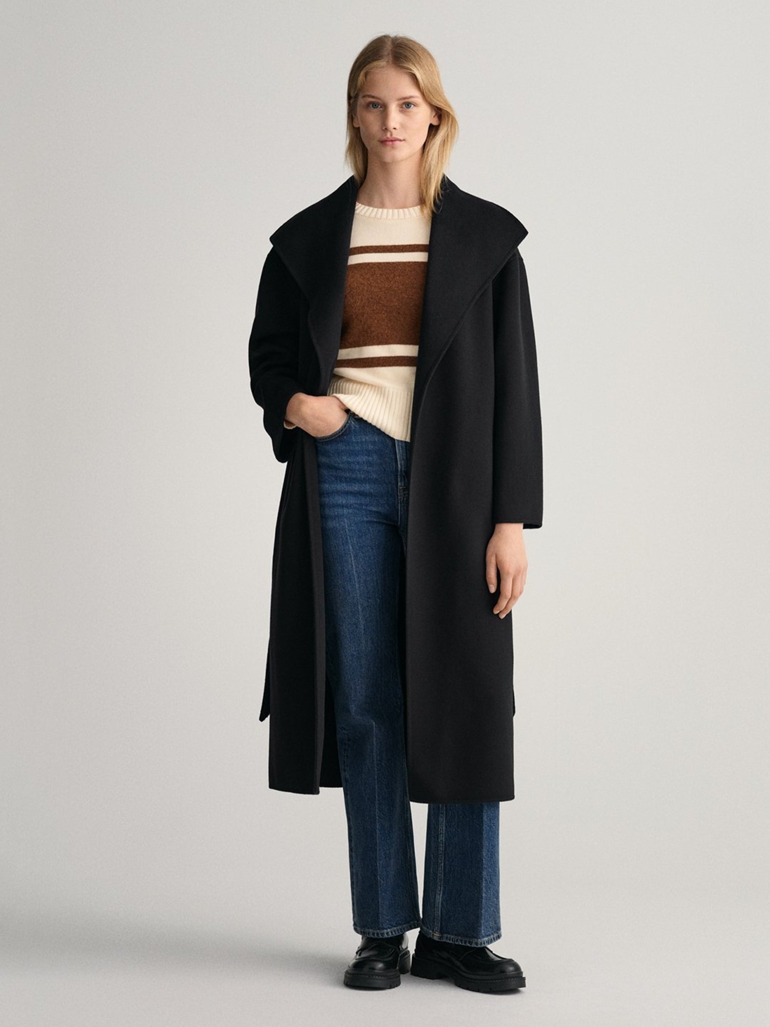 GANT Black Full Sleeves Overcoat