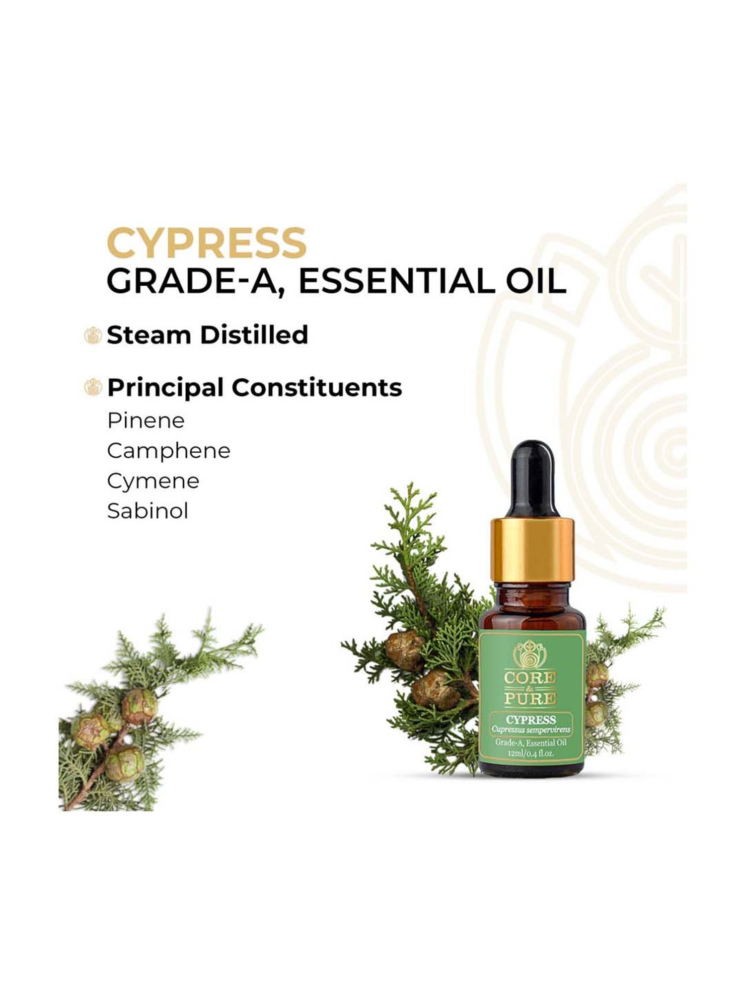 CORE & PURE Cypress Essential Oil - 12 ml
