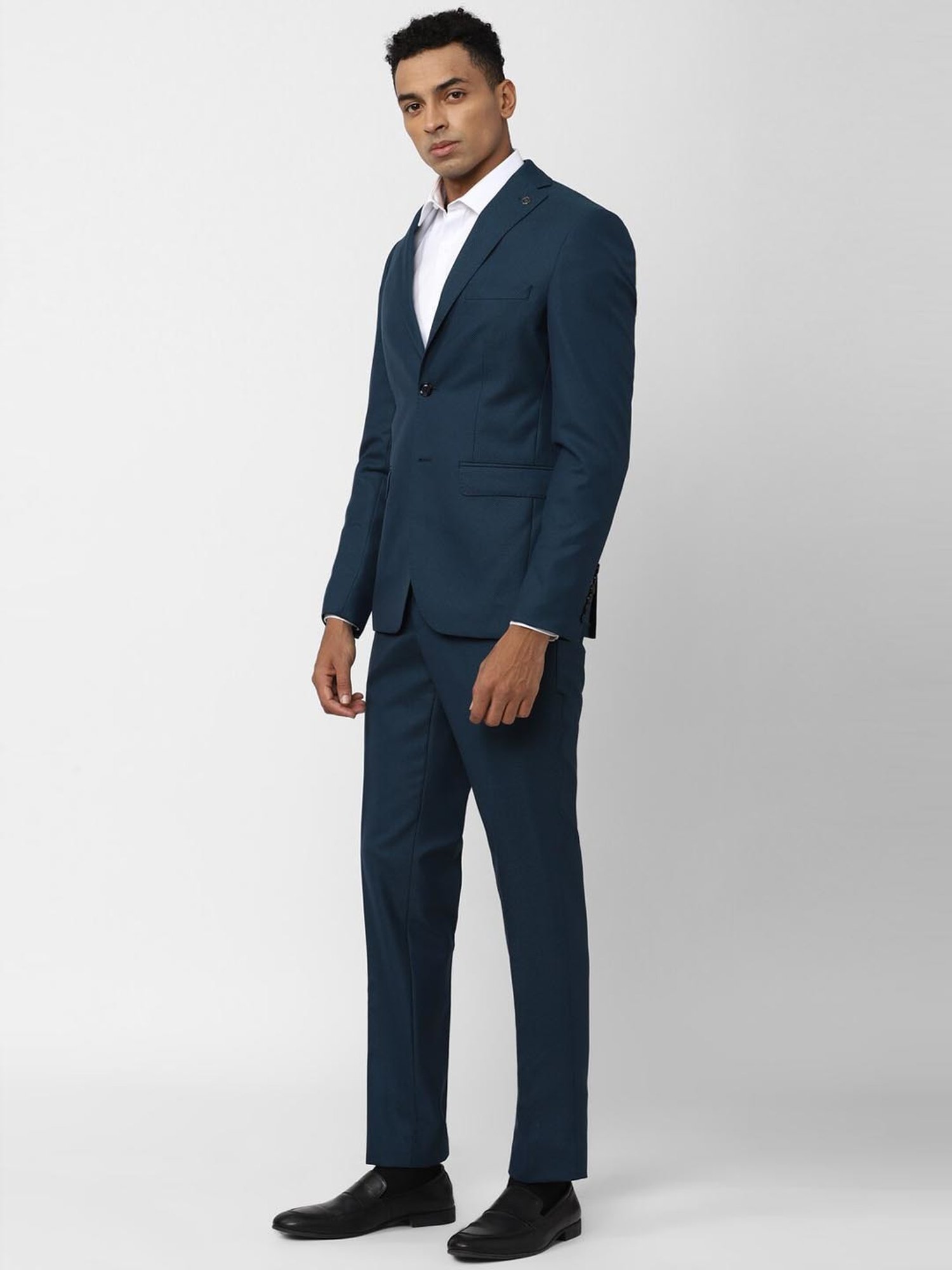 Peter England Elite Navy Slim Fit Two Piece Suit