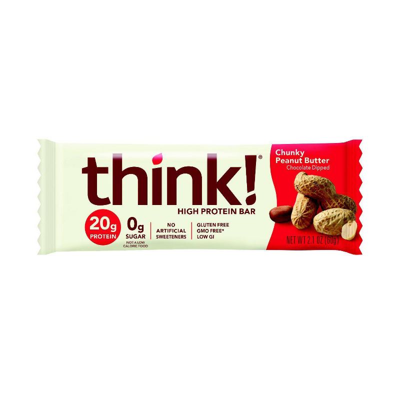 think! High Protein Chunky Peanut Butter Bars - 8ct