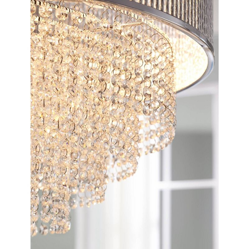 Vienna Full Spectrum Chrome Crystal Pendant Chandelier 23 1/2" Wide Modern 5-Light Fixture for Dining Room House Foyer Kitchen