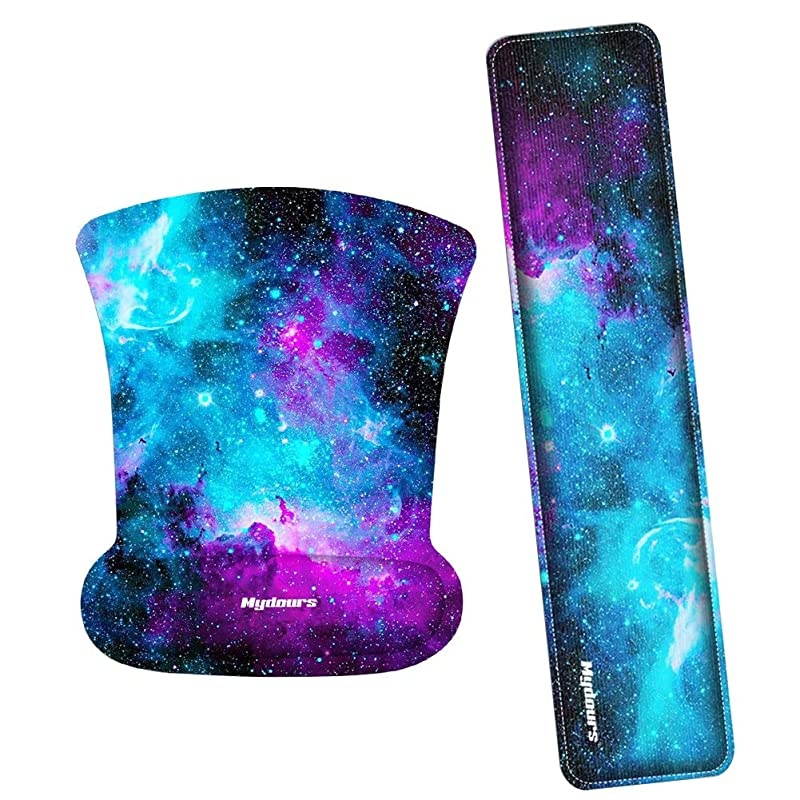 Wrist Rests for Keyboard and Mouse Comfortable Memory Foam Wrist Support Pad Ergonomic Design Easy Typing for Office Home Gaming Using