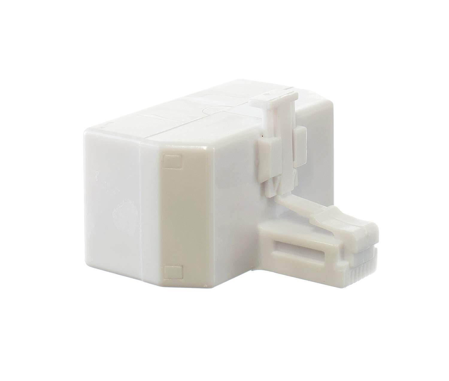 Telephone Line Splitter Adapter RJ11| Dual Line Separator 4 Conductor 2 Pack