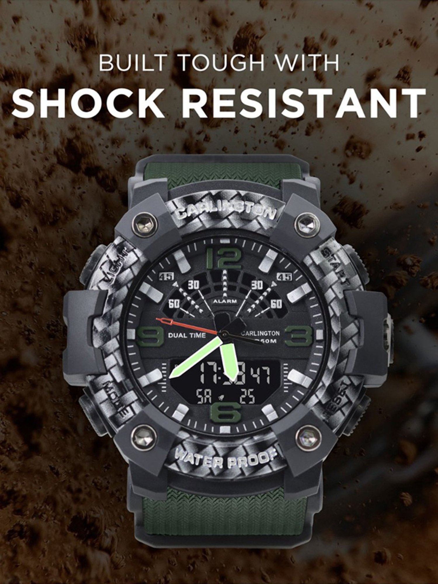 Carlington Endurance 9103 Green Chronograph Watch for Men